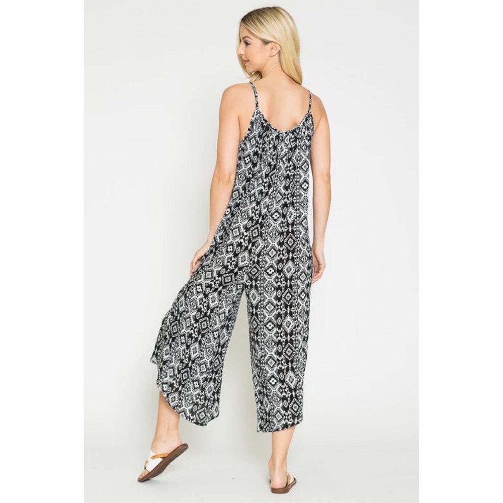 Trafaluc Zara NWOT Snakeskin Pantsuit - Black / Cream